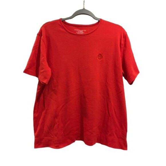 Women's XL T-shirt Mountain Lake Short Sleeve Round Neck Red - Picture 1 of 2